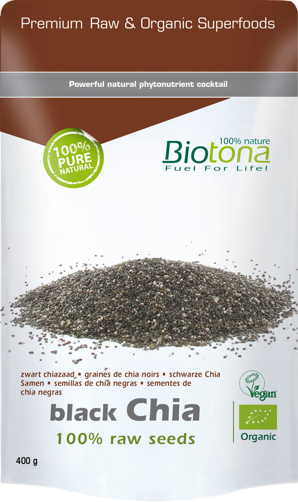 Black Chia Raw Seeds Bio 400g - Biotona - Crisdietética