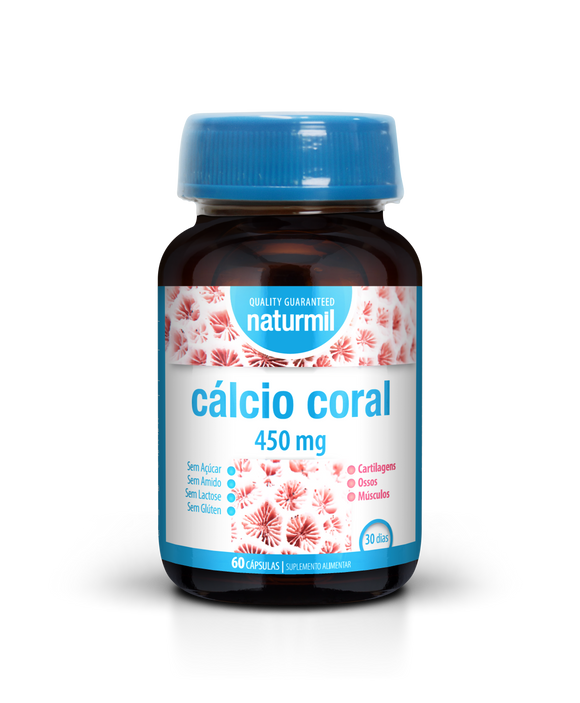 Cálcio Coral 450mg 60 Cápsulas - Naturmil - Crisdietética