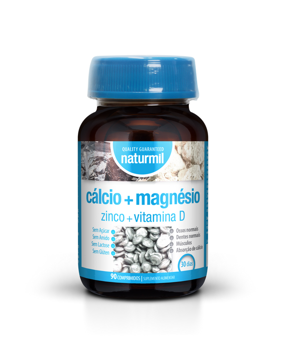 Cálcio + Magnésio + Zinco +  Vitamina D 90 Comprimidos - Naturmil - Crisdietética