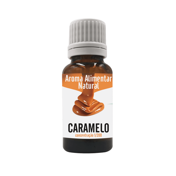 Aroma Alimentar Natural de Caramelo 1/200 20ml - Elegante - Crisdietética