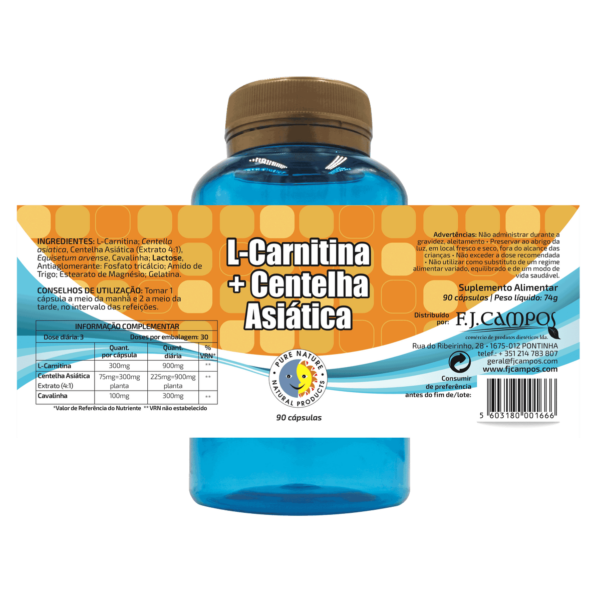 l carnitina na gravidez L- Carnitina + Centelha Asiática 90 Cápsulas
