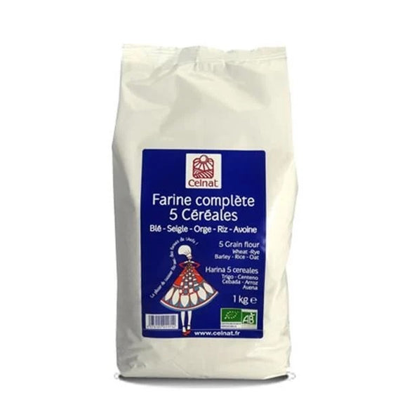 Farinha Integral 5 Cereais 1kg - Celnat - Crisdietética