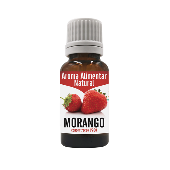 Aroma Alimentar Natural de Morango 20ml - Elegante - Crisdietética