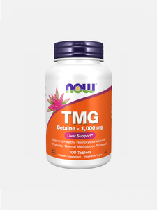 TMG Betain Anhydrous 1000mg 100 Pills - Now - Crisdietética