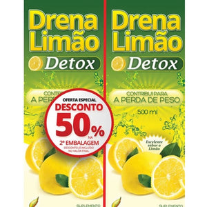 Drain Lemon Detox（包包）瓶裝 500 + 500 毫升 - Crisdietética
