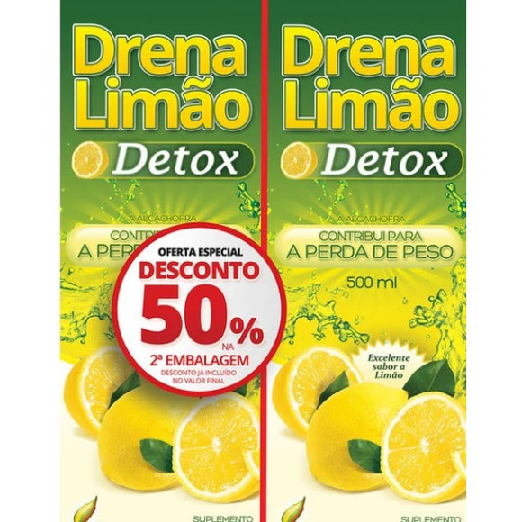 Drena Limão Detox (Pack) Frasco de 500 + 500 ml - Crisdietética