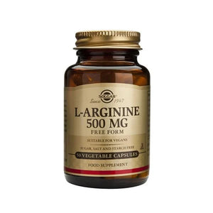 L-Arginine 500mg 50 Vegetable Capsules - Solgar - Crisdietética