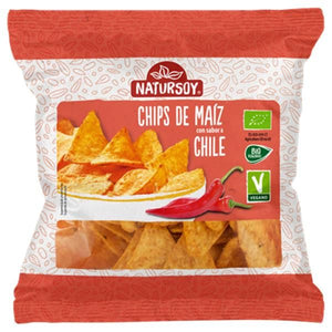 Chips de Maíz y Chile Ecológico 75g - Natursoy - Crisdietética