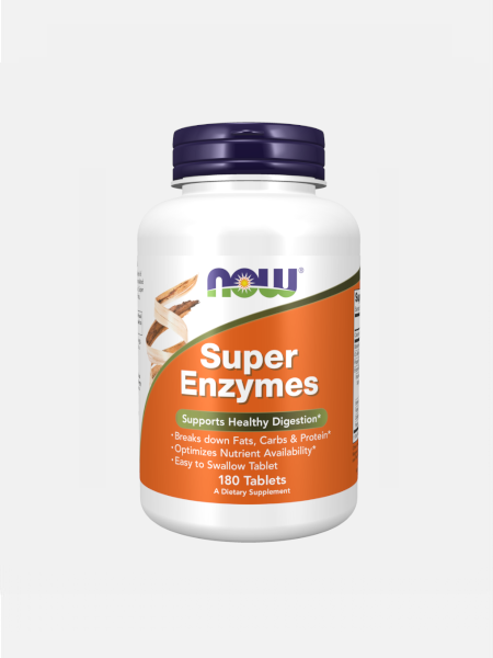 Super Enzymes 180 Comprimidos - Now - Crisdietética