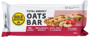Total Energy Oats Bar Fruits Rouges et Noix de Cajou 50g - GoldNutrition - Crisdietética