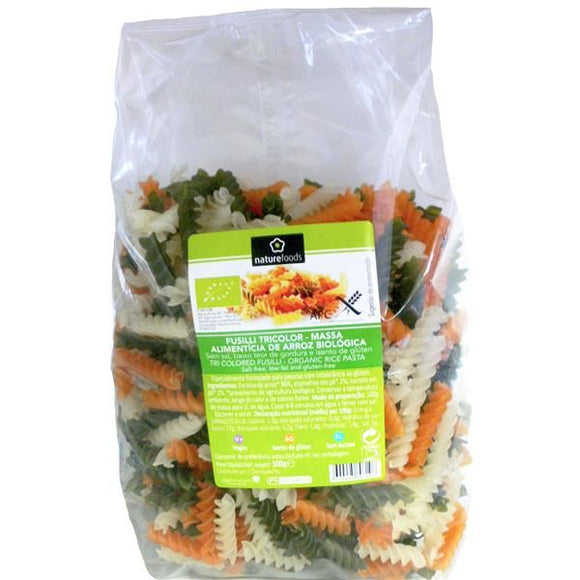 Fusilii Tricolor de Arroz Biológico 500g - Naturefoods - Crisdietética