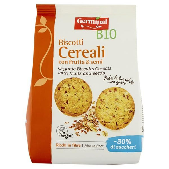 Biscoitos de Cereais Integrais e Sementes Biológico 250g - Germinal - Crisdietética