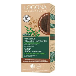 植物染发粉生物巧克力棕色 100 克 - Logona - Crisdietética