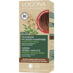 Vegetal Hair Dye Powder Bio Red Mahogany 100g- Logona - Crisdietética