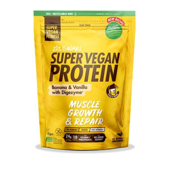 Super Vegan Protein Bio Banana e Baunilha 400g- Iswari - Crisdietética