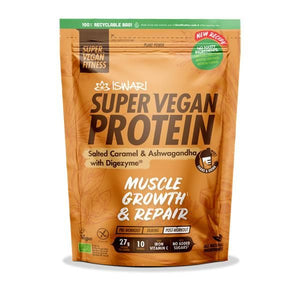 Super Vegan Protein Bio gesalzenes Karamell und Ashwagandha 400 g – Iswari – Crisdietética
