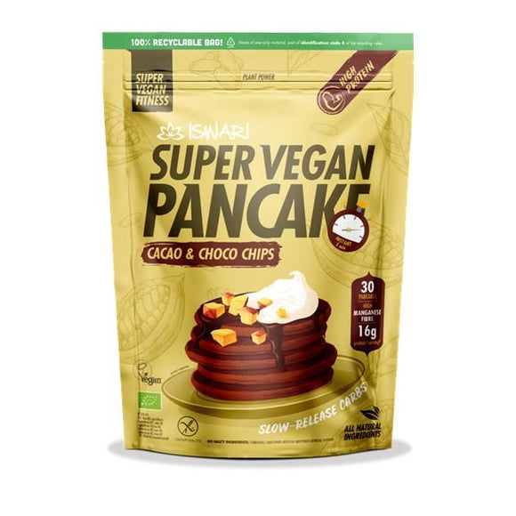 Super Vegan Panquecas Cacau e Pepitas de Chocolate Bio 750g- Iswari - Crisdietética