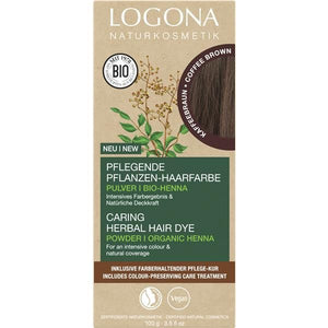 Bio-Pflanzenhaarfarbpulver Kaffeebraun 100 g – Logona – Crisdietética