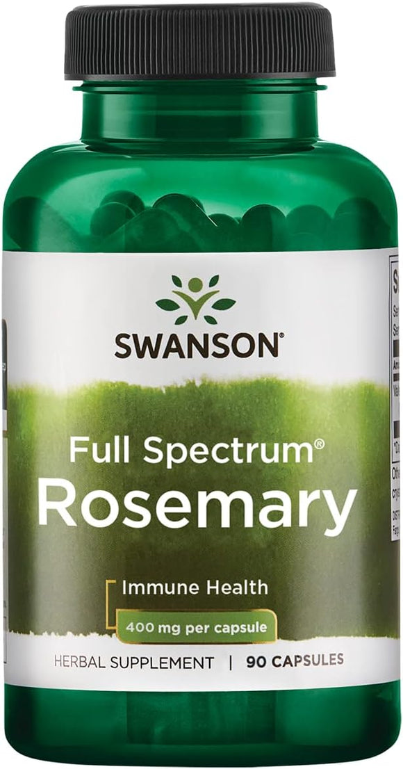 Full Spectrum Rosemary 400mg 90 Cápsulas - Swanson - Crisdietética