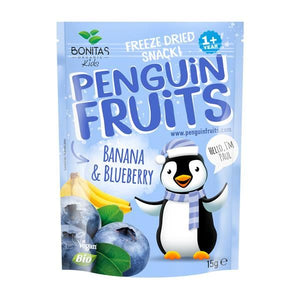 Penguin Banana e Mirtilli Liofilizzati Bio 15g - Bonitas - Crisdietética