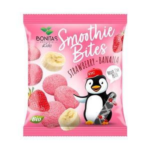 Organic Strawberry and Banana Smoothie Bites 10g - Bonitas - Crisdietética
