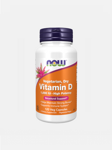 Vitamina D 1,000 UI 120 Cápsulas -Ahora - Crisdietética