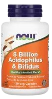 8 Billion Acidophilus & Bifidus 60 cápsulas -Now - Crisdietética