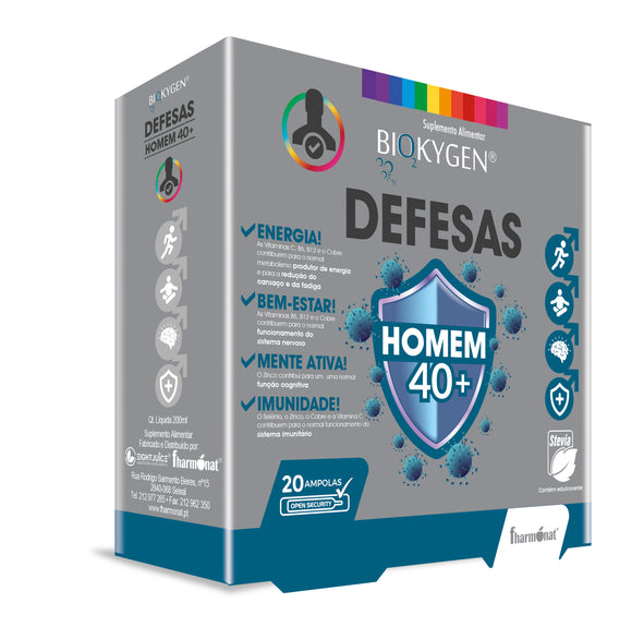 Biokygen Defesas Homem 40+ * 20 Ampolas – Fharmonat - Crisdietética