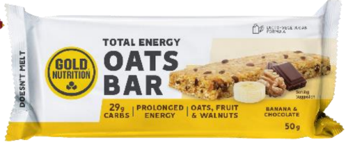 Total Energy Oats Bar Banana e Chocolate 50g - GoldNutrition - Crisdietética
