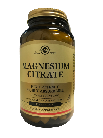 Magnesium Citrate 120 Comprimidos - Solgar - Crisdietética