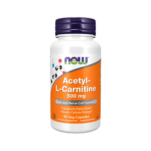 Acetyl L-Carnitine 500mg 50 capsules - Now - Chrysdietética