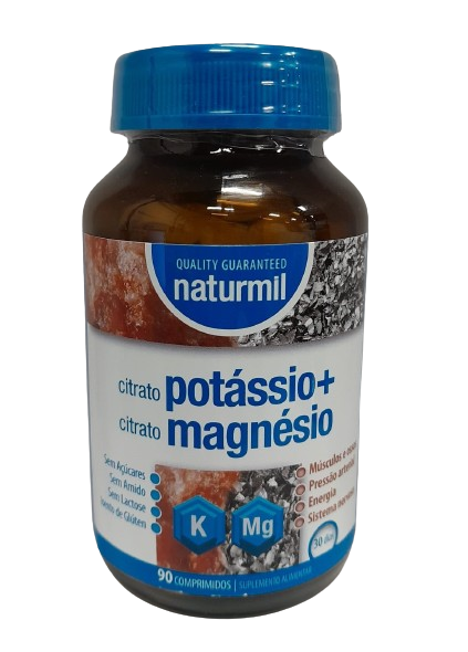 Citrato de Potássio + Citrato de Magnésio 90 Comp - Naturmil - Crisdietética