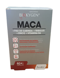 Maca + Pau de Cabinda + Tribulus + Zink + Vit B6 60 Kapseln - Biokygen - Crisdietética