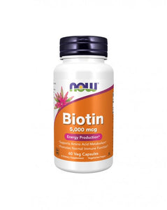 Biotin 5000ug 60 Capsules - Now - Chrysdietética