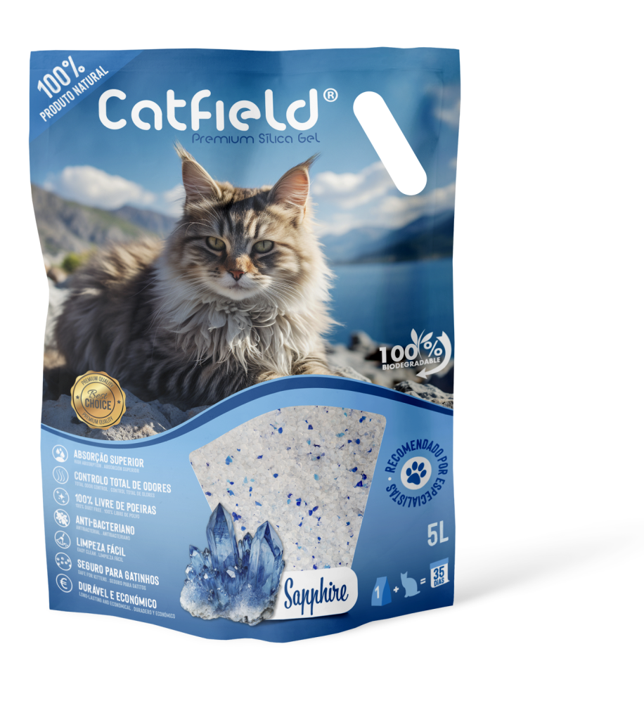 Areia p/Gatos de Sílica Saphire 5 LT -Catfield