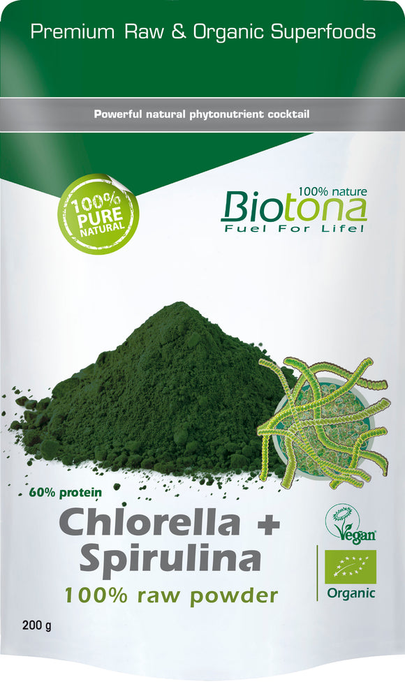 Chlorella + Spirulina Bio 200g - Biotona - Crisdietética