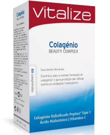 胶原蛋白美容复合物 60 粒 - Vitalize - Crisdietética