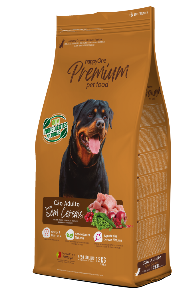 Ração seca p/Cão Adulto Premium Grain Free 12 kgs - HappyOne Premium