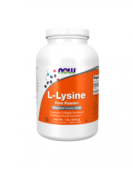 L-Lysina Powder 454g - Now - Crisdietética