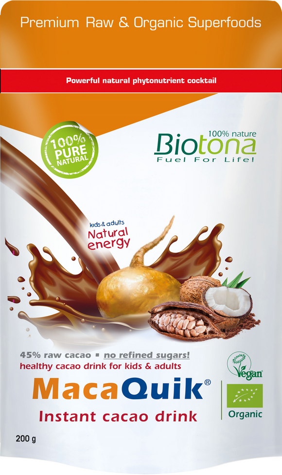 Macaquick Instant Cacao Drink 200g - Biotona - Crisdietética