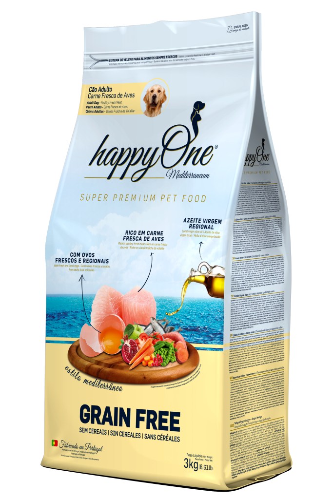 Ração seca p/Cão Adulto Mediterraneum Carne Fresca 3 Kg - HappyOne