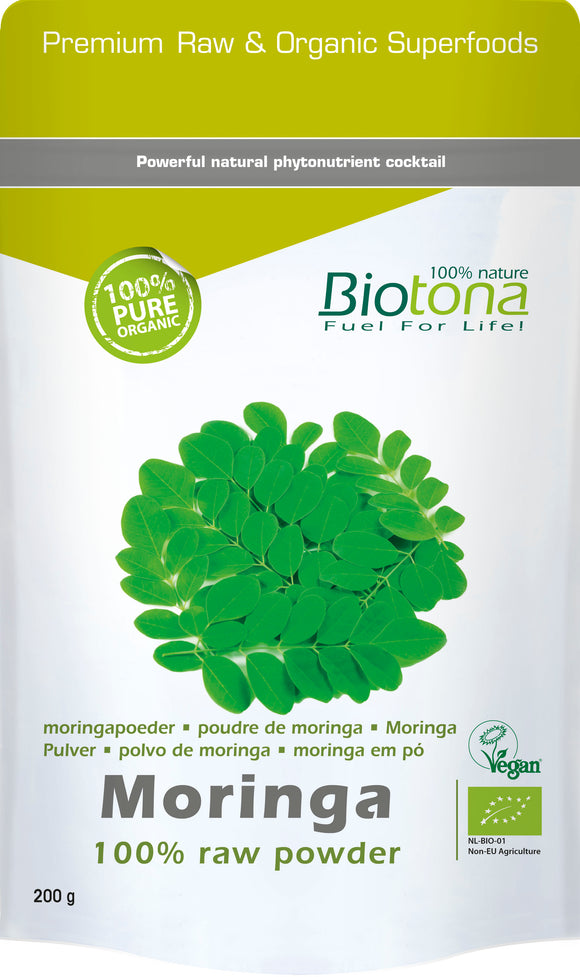 Moringa Raw Powder 200g - Biotona - Crisdietética