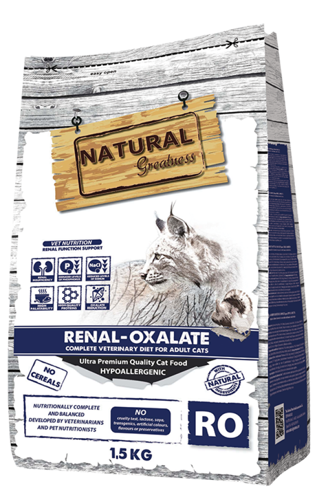 Vet Dry Diet Cat Renal Oxalate 1,5kg -  Natural Greatness - Crisdietética
