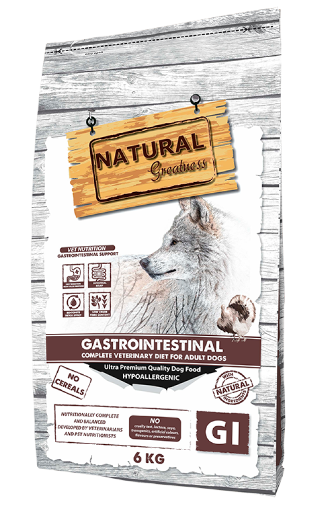 Vet Trockenfutter für Hunde im Magen-Darm-Trakt, 6 kg – Natural Greatness – Crisdietética