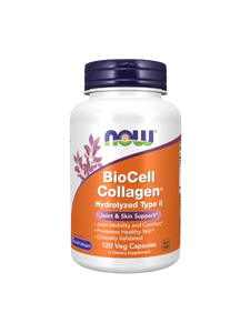 BioCell Collagen Hydrolyzed Type II 120 capsules - Now - Crisdietética