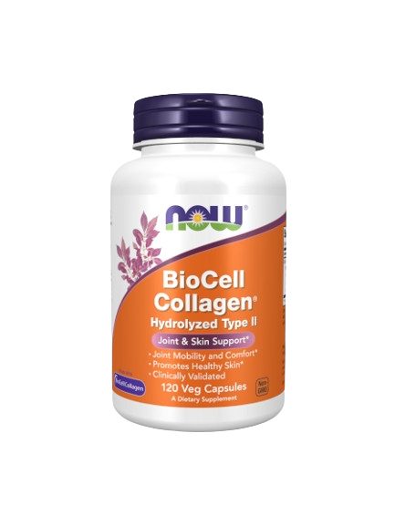 BioCell Collagen Hydrolyzed Type II 120 cápsulas - Now - Crisdietética