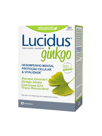 Lucidus Ginkgo 30 Cápsulas - Farmodiética - Crisdietética
