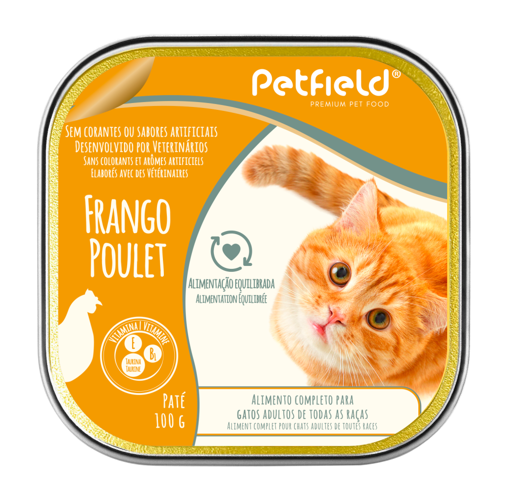 Pate Wetfood Chat Poulet 100g *32 Unités - Petfield - Crisdietética