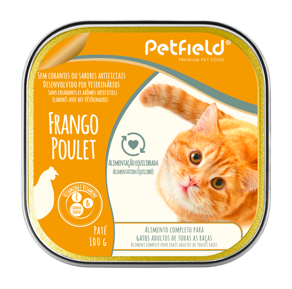 Pate Wetfood Cat Chicken 100g *32 Unidades - Petfield - Crisdietética