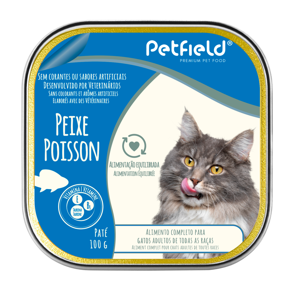 Pate Wetfood Chat Poisson 100g *32 Unités - Petfield - Crisdietética